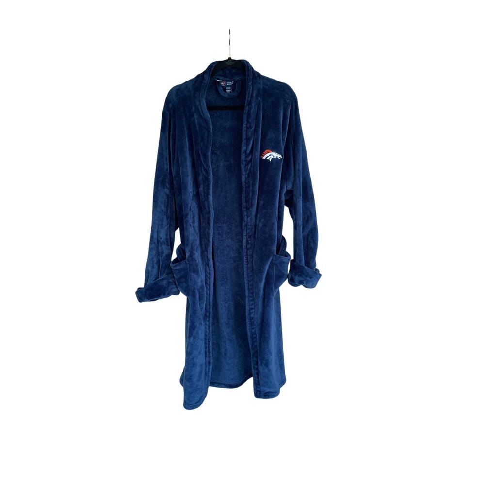 Denver Broncos NFL Bath Robe Northwest Plush Fleece One Size Blue Logo Colorado